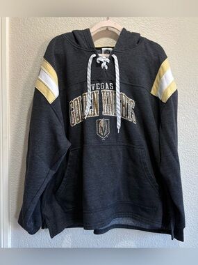 NHL Vegas Golden Knights Hoodie Mens 2XL Gray Lace Up Pullover Hockey Sweatshirt